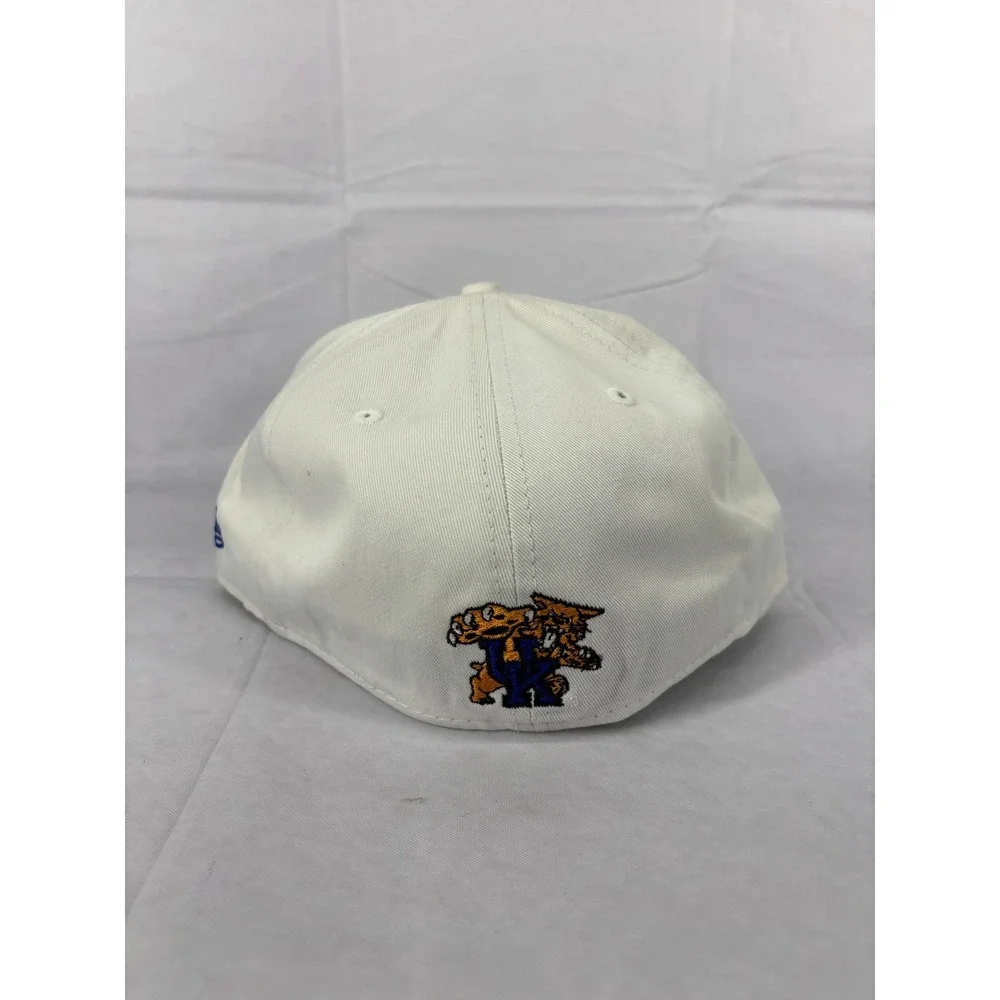 New Era Kentucky Wildcats 59Fifty Fitted Baseball Hat Cap Mens White Blue 7 1/4